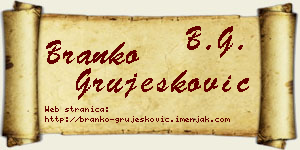 Branko Grujesković vizit kartica